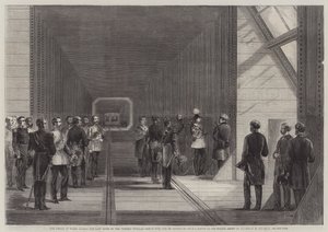 Der Prinz von Wales schließt den letzten Nieten der Victoria Tubular Bridge über den St. Lawrence von George Henry Andrews