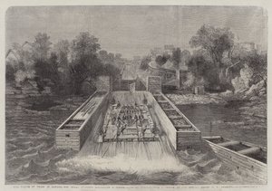 Der Prinz von Wales in Kanada, Seine Königliche Hoheit steigt eine Holzrutsche in Ottawa hinunter von George Henry Andrews