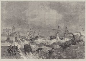 Der jüngste Sturm, Schiffswracks in Kingstown, Bucht von Dublin von George Henry Andrews