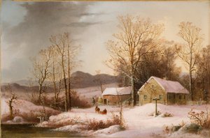 Bauernhof im Winter 1860