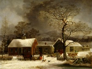 Winterszene in New Haven, Connecticut, ca. 1858 von George Henry Durrie
