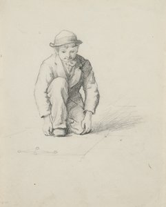 Unbetitelt - Junge spielt Murmeln von George Henry Hall