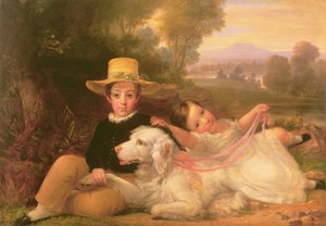 Porträt von zwei Kindern von George Henry Harlow