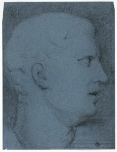 Profil eines Kopfes nach einem Gipsabdruck (recto und verso)