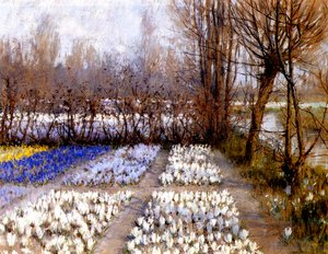 Ein Krokusfeld im Frühling, ca. 1889 von George Hitchcock