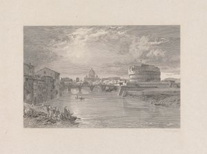 Rom; Brücke und Schloss St. Angelo am Tiber