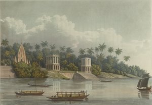Hindoo-Pagoden unterhalb von Barrackpore am Ganges
