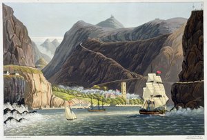 Die Straßen, St. Helena, graviert von Robert Havell (1793-1878) 1815 von George Hutchins Bellasis