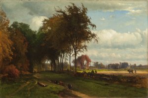 Landschaft mit Rindern von George Inness