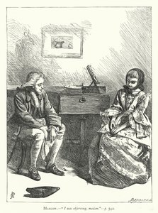 Illustration für Sie macht sich klein, um zu erobern (Gravur) von George John Pinwell