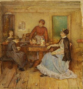 Besuchstag, Datum unbekannt (Aquarell auf Papier) von George John Pinwell