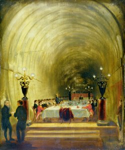 Bankett im Thames Tunnel, ca. 1827
