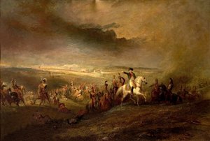 Napoleon verlässt das Schlachtfeld von Waterloo am 18. Juni 1815, ca. 1816