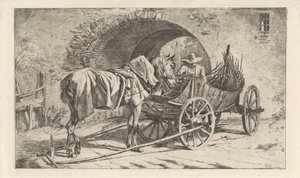 Kohlenwagen bei einem Tor (Serientitel: Kohlenwagen)