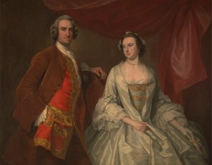 Ein Mann und eine Frau, möglicherweise der vermissten Familie, von Little Park House, Wickham, Hampshire
