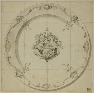 Muster für Porzellanteller (Utica) von George Knapton