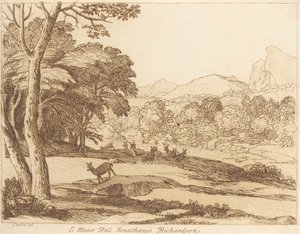 Ohne Titel: Landschaft mit Hirschen von George Knapton