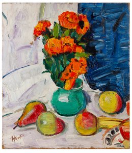 Stillleben mit Ringelblumen von George Leslie Hunter
