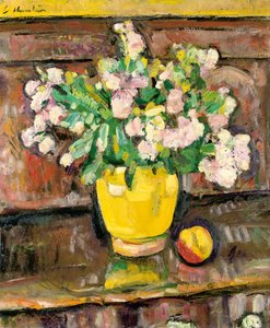 Stillleben mit Blumen in einer gelben Vase
