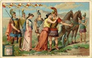 Die Trojanischen Kriege: Hektors Abschied von Andromache von Bartolome Esteban and studio Murillo
