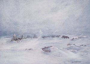 Ein Schneesturm an der Barriere, Illustration aus 
