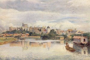 Windsor vom Fluss aus (Farblithographie)