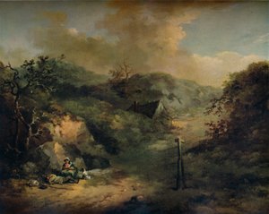 Ein Hügel mit ruhenden Landstreichern, um 1793 von George Morland