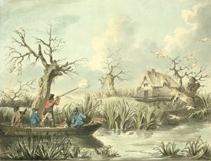 Entenjagd, geätzt von Thomas Rowlandson (1756-1827), veröffentlicht von J. Harris, 1789 (kolorierte Ätzung) von George Morland