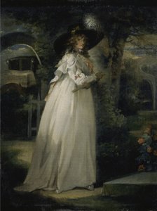 Porträt eines Mädchens in einem Garten, ca. 1786-88 von George Morland