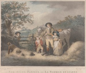 Satz von vier: Der wütende Bauer von George Morland