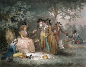 Das Mahl der Angler, graviert von William Ward von George Morland