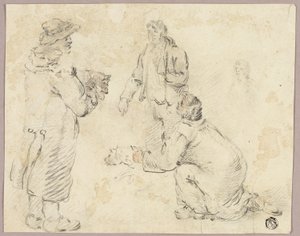 Drei Männer mit Hunden von George Morland