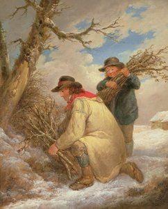 Zweigsammler im Schnee