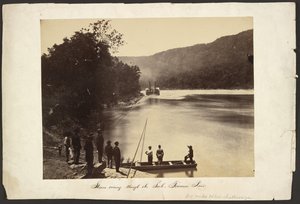 [Dampfschiff passiert The Suck am Tennessee River, sechs Meilen unterhalb von Chattanooga] von George N. Barnard