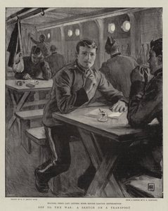 Auf in den Krieg, eine Skizze auf einem Transport von George Percy Jacomb Hood