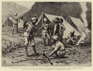 Mit der Buner-Expedition, Waffenübergabe von George Percy Jacomb Hood