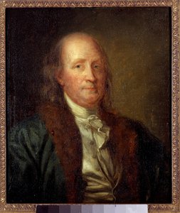 Porträt von Benjamin Franklin (1706-1790), amerikanischer Physiker, Philosoph und Politiker Gemälde von George Peter Alexandre Healy (1808-1894)