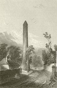Der Rundturm von Clondalkin, Dublin, Irland von George Petrie