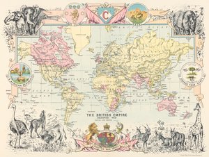 Karte des britischen Weltreichs, aus Castle Line Atlas von Südafrika