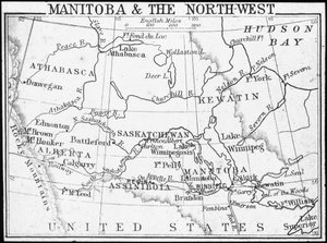 Karte von Manitoba und dem Nordwesten, Kanada