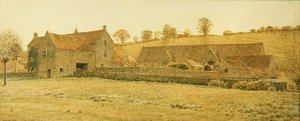 Die alte Zehntscheune und das Bauernhaus in der Nähe von Bradford-on-Avon von George Price Boyce