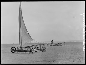 Ein Sandsegelboot am West Wittering Beach, 1930er