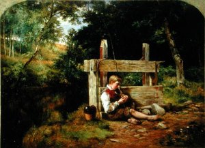 Ein Junge, der seine Angel auswirft von George Reid