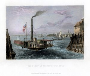 Die Fähre in Brooklyn, New York, USA, 1838 von George Richardson