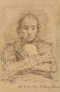 Benjamin Disraeli, skizziert bei einem Royal Academy Dinner von George Richmond