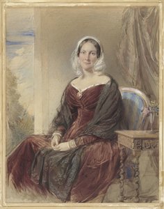 Porträt einer sitzenden Dame mit Blick nach draußen von George Richmond