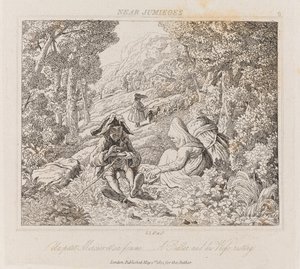 Hausierer und Frau in der Nähe von Jumieges, c.1821 von George Robert Lewis