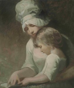 Eine Mutter und ein Kind lesen