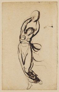 Eine Nymphe tanzt mit einem Tamburin von George Romney