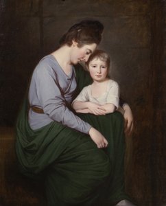 Ann Wilson mit ihrer Tochter Sybill, ca. 1776-77 von George Romney